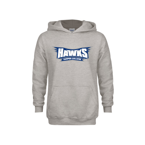  Youth Grey Fleece Hood - Hawks