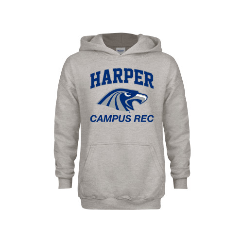  Youth Grey Fleece Hood - Campus