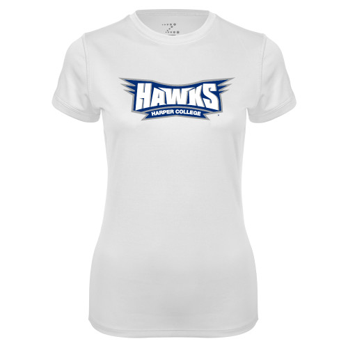  Womens White Performance Tee - Hawks