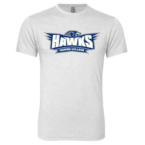  Next Level Heather White Triblend Tee - Primary Athletics Mark