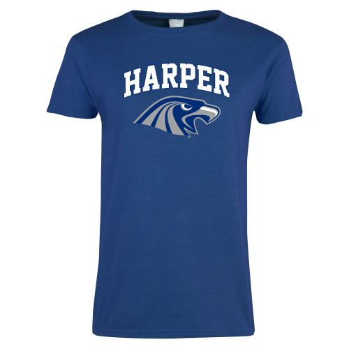  Womens Royal Short Sleeve Tee - Arched Harper Hawk Head