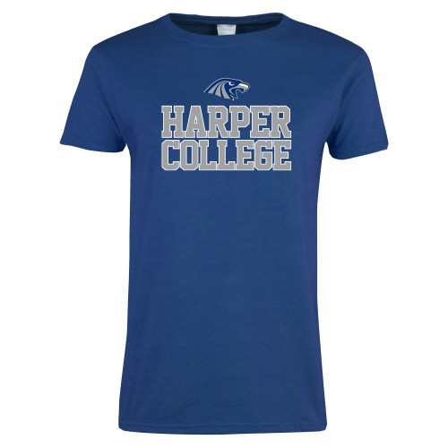  Womens Royal Short Sleeve Tee - Harper College Stacked