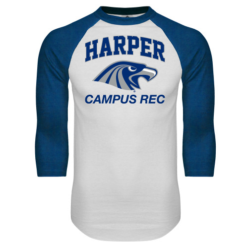  White/Royal Raglan Baseball T Shirt - Campus