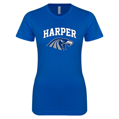  Next Level Womens Royal Boyfriend Tee - Arched Harper Hawk Head