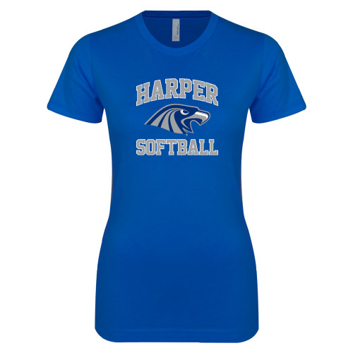 Next Level Womens Royal Boyfriend Tee - Softball