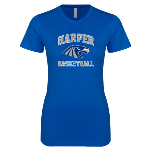  Next Level Womens Royal Boyfriend Tee - Basketball