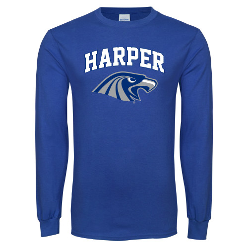  Royal Long Sleeve T Shirt - Arched Harper Hawk Head