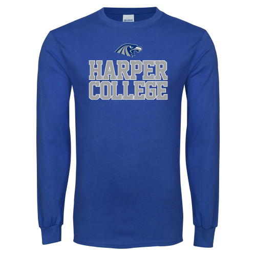  Royal Long Sleeve T Shirt - Harper College Stacked