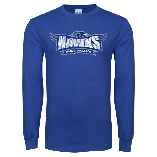  Royal Long Sleeve T Shirt - Primary Mark Distressed