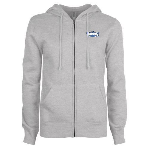  ENZA Womens Grey Fleece Full Zip Hoodie - Primary Athletics Mark