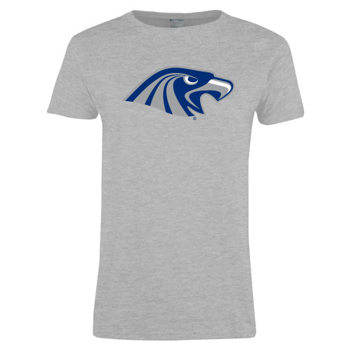 Womens Grey Short Sleeve Tee - Hawk Head