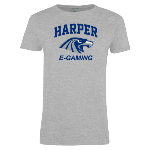  Womens Grey Short Sleeve Tee - Gaming
