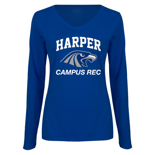 Main Image for  Womens Royal Long Sleeve V Neck Tee 