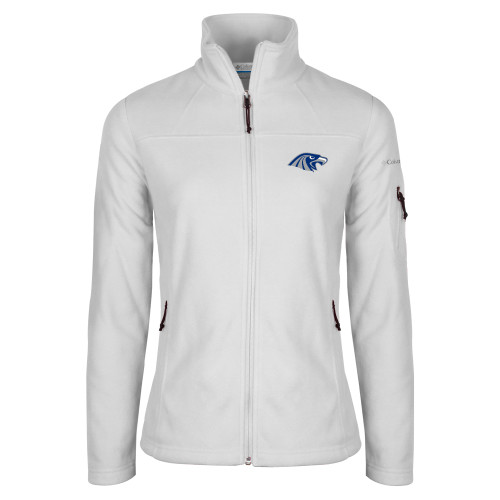  Columbia Womens Full Zip White Fleece Jacket - Hawk Head