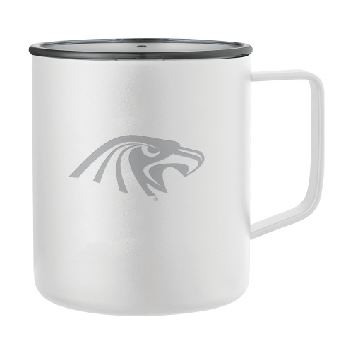  Rover Camp Vacuum Insulated White Mug 14oz - Hawk Head Engraved