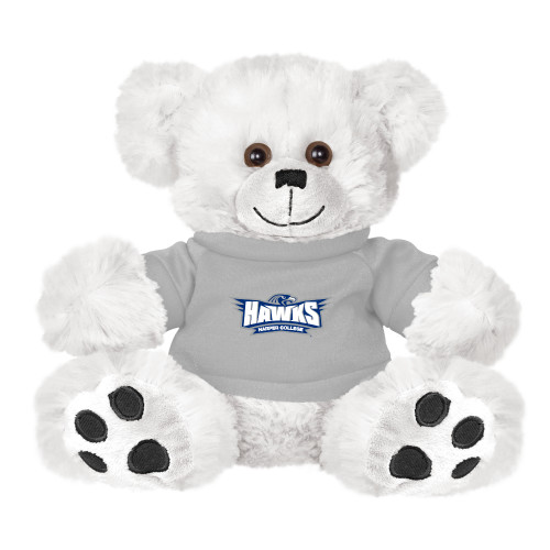  Plush Big Paw 8 1/2 inch White Bear w/Grey Shirt - Primary Athletics Mark