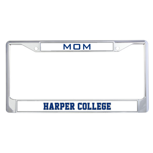  Mom Metal License Plate Frame in Chrome - Hawk Head