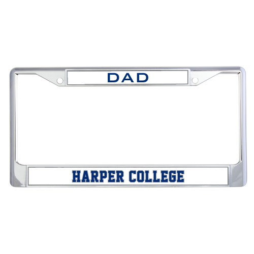  Dad Metal License Plate Frame in Chrome - Hawk Head