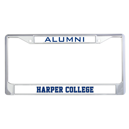  Alumni Metal License Plate Frame in Chrome - Hawk Head