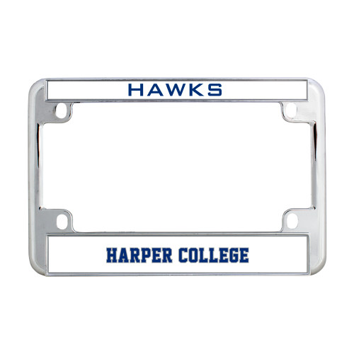  Metal Motorcycle License Plate Frame in Chrome - Hawk Head