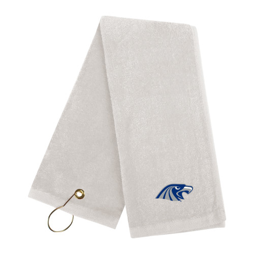  White Golf Towel - Hawk Head