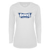 Thumbnail image for  Womens White Performance Long Sleeve V Neck Shirt
