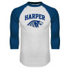 Thumbnail image for  White/Royal Raglan Baseball T Shirt