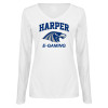 Thumbnail image for  Womens White Long Sleeve V Neck Tee