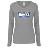 Thumbnail image for  Womens Grey Long Sleeve V Neck Tee 