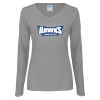 Thumbnail image for  Womens Grey Long Sleeve V Neck Tee 