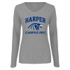 Thumbnail image for  Womens Grey Long Sleeve V Neck Tee 
