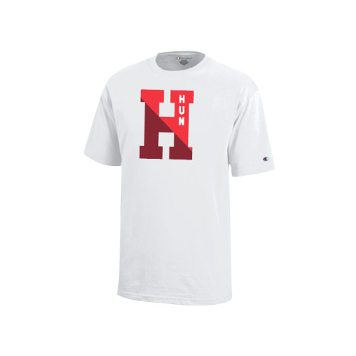 Hun School Champion Youth White Short Sleeve Tee