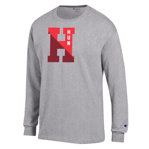 Hun School Champion Oxford Grey Long Sleeve T Shi