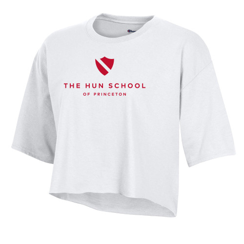 Hun School Champion Womens White Crop T