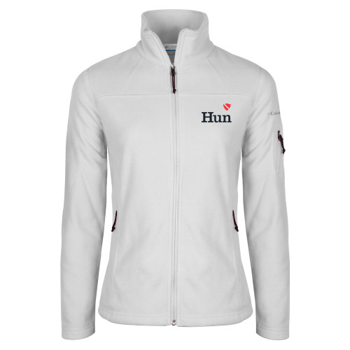 Hun School Columbia Womens Full Zip White Fleece Jack