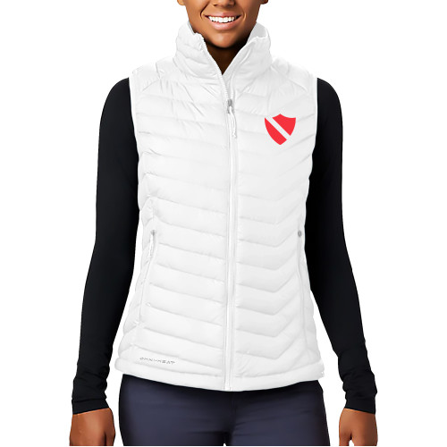  Columbia Womens White Powder Lite Vest - Heart Shield