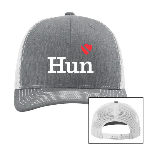  Richardson Heather Grey/Light Grey Trucker Hat - Hun Heart Shield