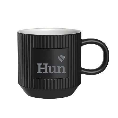  First Light Black Ceramic Mug - Hun Heart Shield Engraved