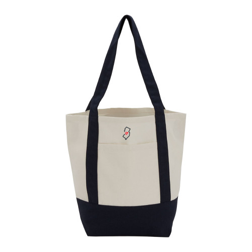  Mini Black Recycled 8oz Cotton Canvas Tote - New Jersey