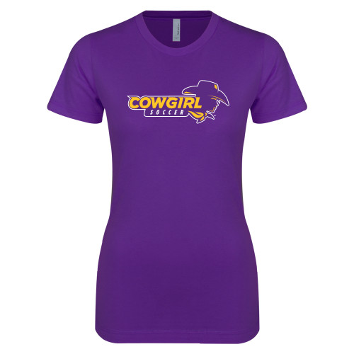  Next Level Womens Purple Boyfriend Tee - Cowgirls Soccer