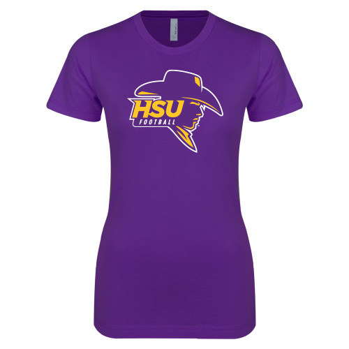  Next Level Womens Purple Boyfriend Tee - Football