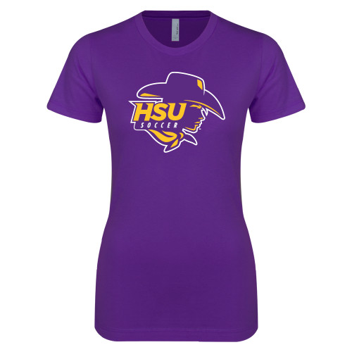  Next Level Womens Purple Boyfriend Tee - Womens Soccer