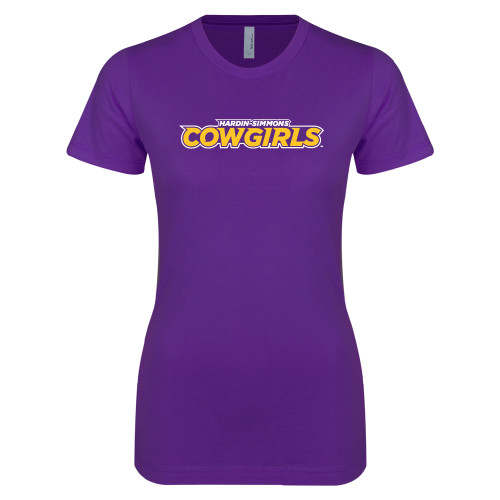  Next Level Womens Purple Boyfriend Tee - Hardin-Simmons Cowgirls