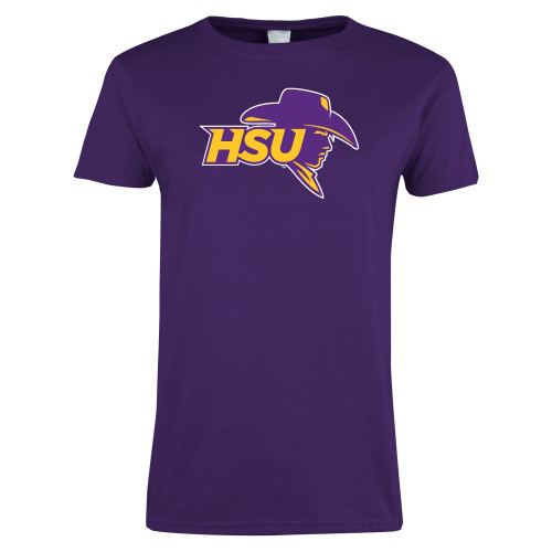  Womens Purple Short Sleeve Tee - HSU Cowboy