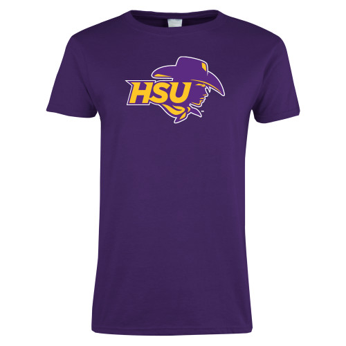  Womens Purple Short Sleeve Tee - HSU Cowgirl