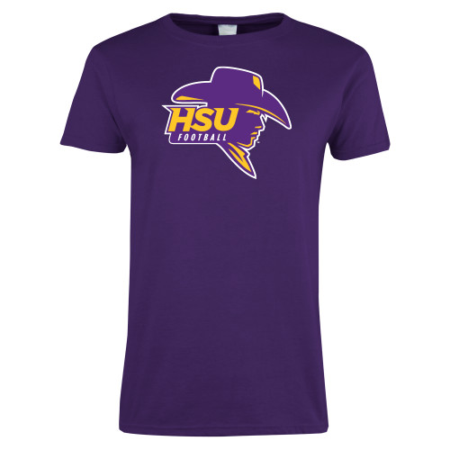  Womens Purple Short Sleeve Tee - Football