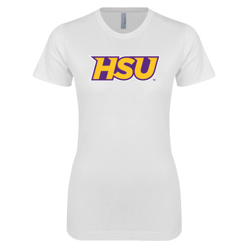  Next Level Womens White Boyfriend Tee - HSU