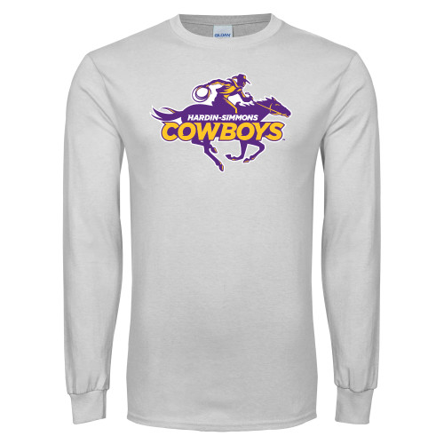  White Long Sleeve T Shirt - Primary Logo