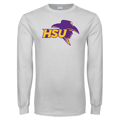  White Long Sleeve T Shirt - HSU Cowboy