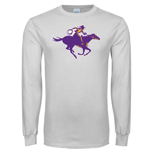  White Long Sleeve T Shirt - Cowgirl Riding